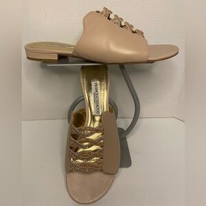 Francesco Sacco nude flat with Swarovski crystals